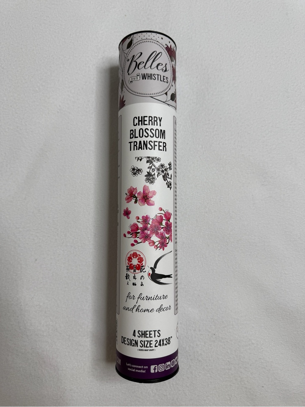 Dixie Belle Belles & Whistles Cherry Blossom Transfer 24x38 4 Sheets